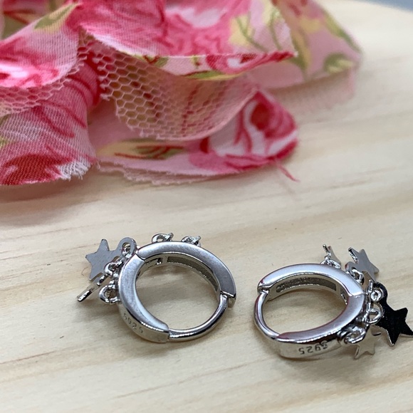 Sterling Silver 925 Star Earrings - Picture 7 of 9